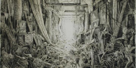 Le grand silence - eau-forte et pointe sèche sur cuivre André Beauchat