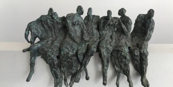 L'Eté sur les quais - bronze - 48 x 29 cm Véronique Lonchamp