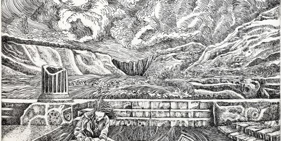 Apesanteur - Burin sur cuivre - 40x50 cm
