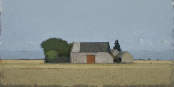 Corps de ferme - huile sur toile, 90x90cm - 2024