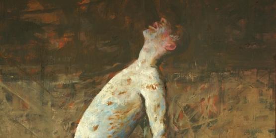 L'homme debout - huile sur toile, 92x65cm